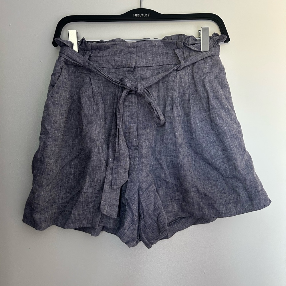 H&M high waisted linen blend shorts